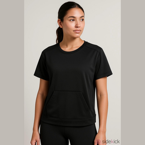 Fleece line short sleeve black size large